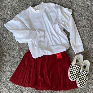 Spanx Get Moving Pleated skirt - Rich Red